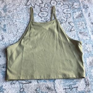 NEVER WORN green cropped halter top